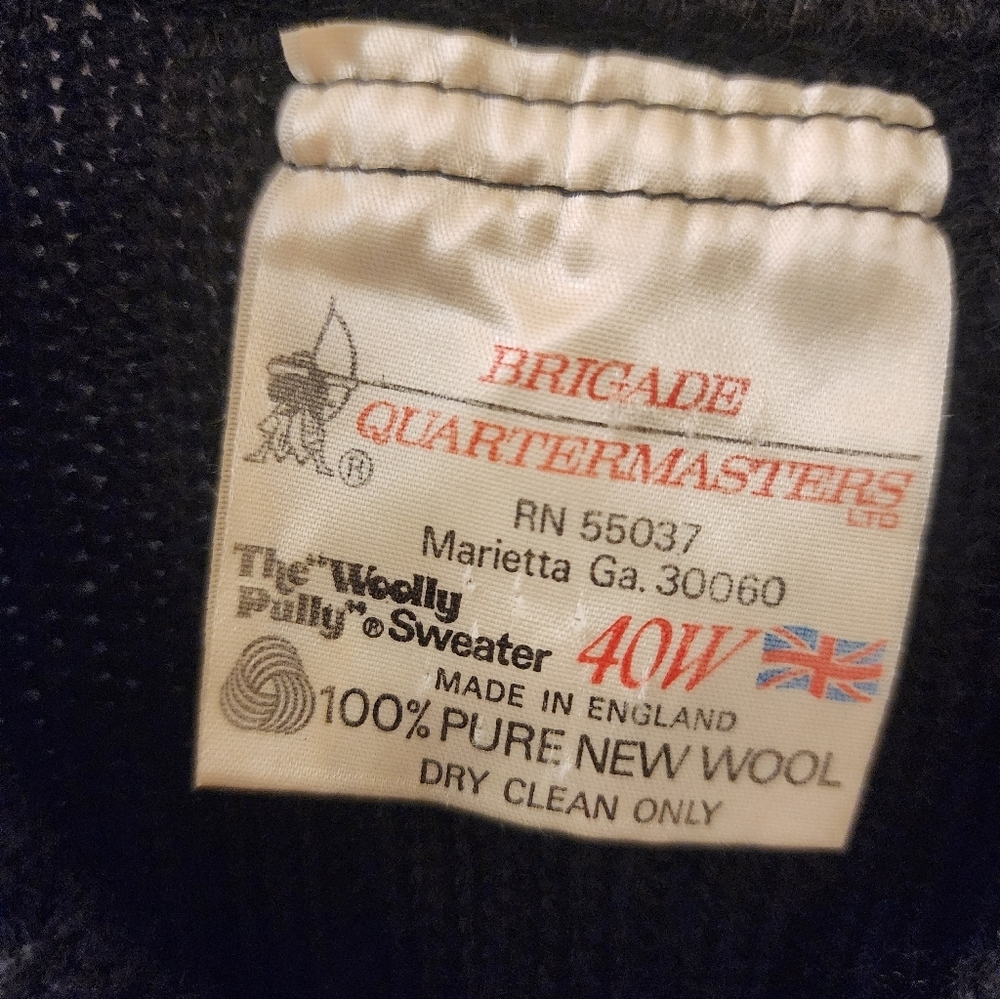 Brigade Quartermasters 40W Woolly Pully Sweater | Made in England | Black - Picture 3 of 4
